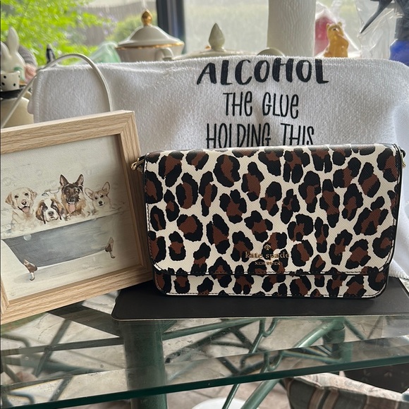 kate spade Handbags - Kate Spade Madison Animal Print Small Flap Crossbody/ Clutch